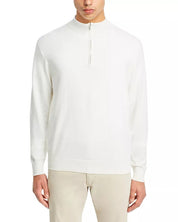 Peter Millar Mens Classic fit Long Sleeve Quarter zip Sweater XXL White Solid