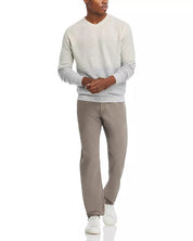 Peter Millar Crown Crafted Camden High V Neck Striped Sweater XXL Beige
