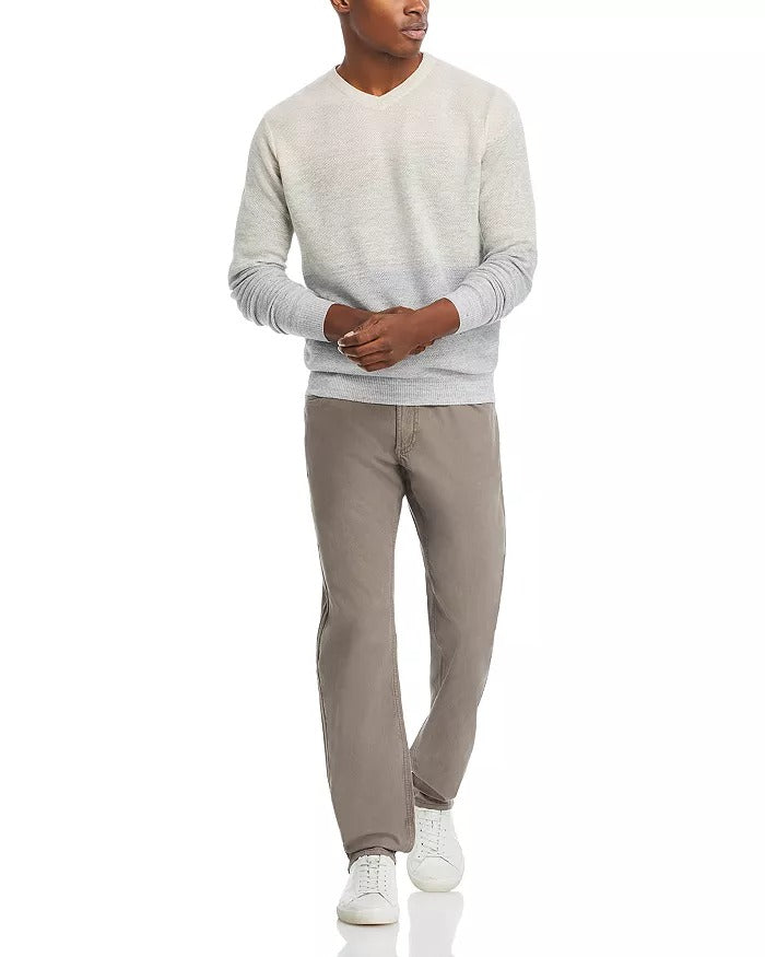 Peter Millar Crown Crafted Camden High V Neck Striped Sweater XXL Beige