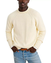 Alex Mill Mens Regular fit Long Sleeve Crewneck Sweater Medium Roll Neck White