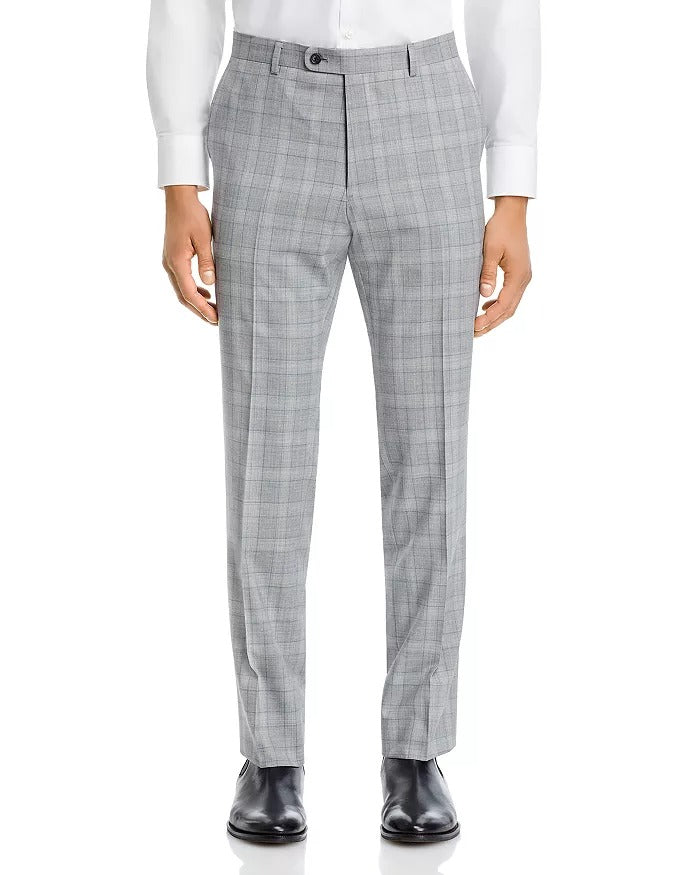 John Varvatos Star USA Plaid Slim Fit Suit Dress Pants Size 36 Light Grey