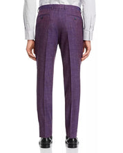 John Varvatos Star USA Wool & Linen Slim Fit Suit Dress Pants Size 36 Purple
