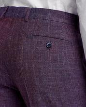John Varvatos Star USA Wool & Linen Slim Fit Suit Dress Pants Size 30 Purple