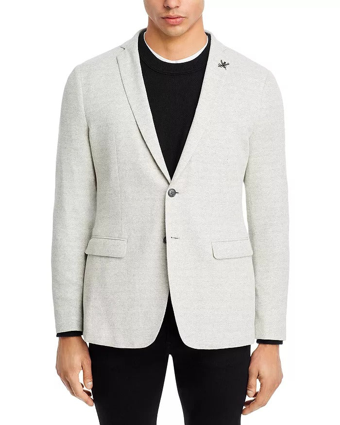 John Varvatos Star USA Jersey Slim Soft Construction Sport Coat 38R Light Grey