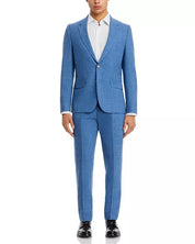 Paul Smith Soho Wool & Linen Slub Weave Extra Slim Fit Suit 38R / 32W Light Blue