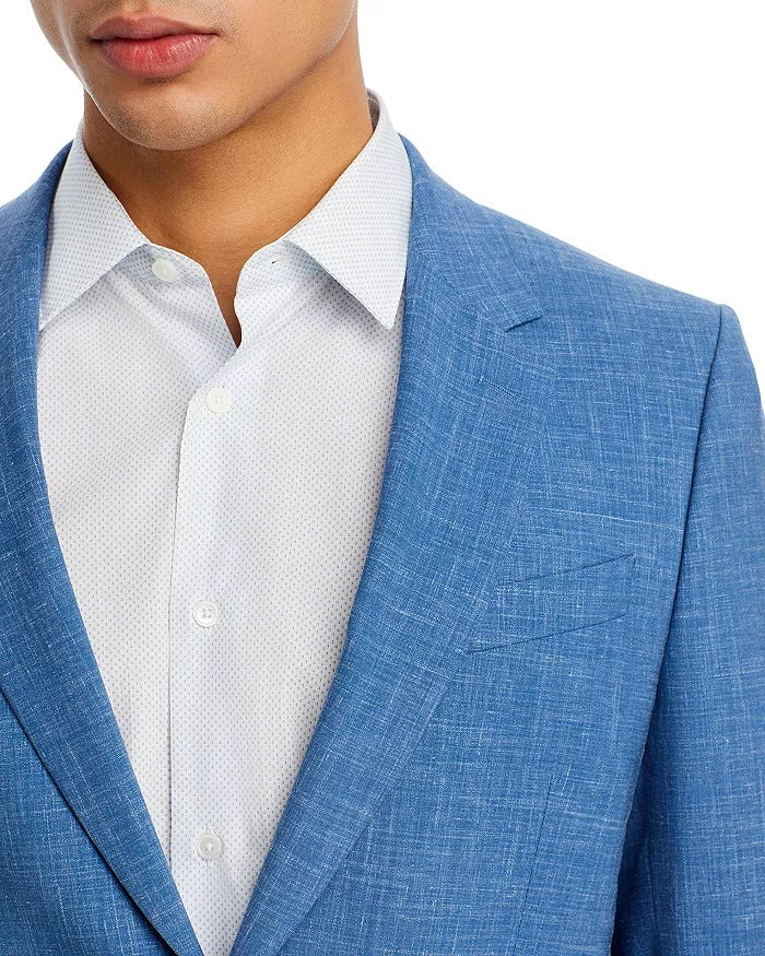 Paul Smith Soho Wool & Linen Slub Weave Extra Slim Fit Suit 38R / 32W Light Blue