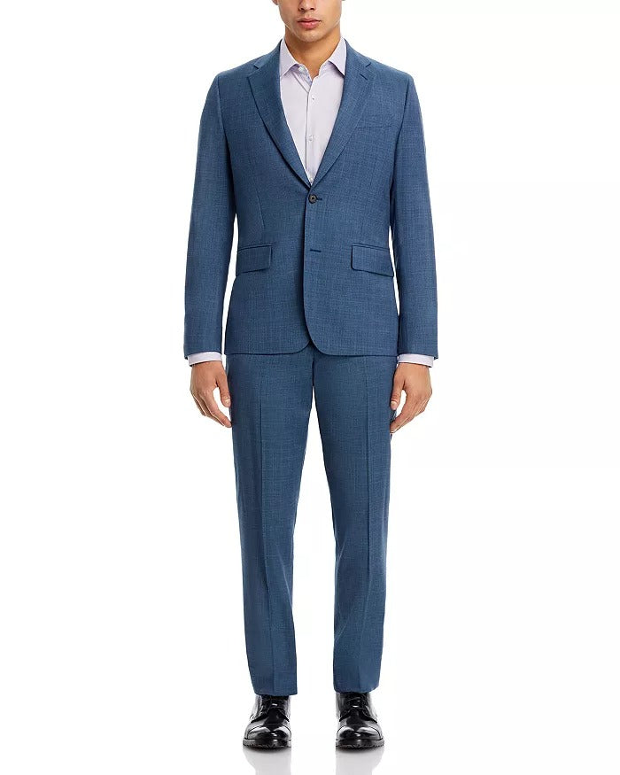 Paul Smith Brierley Screenweave Tailored Fit Suit 38R / 32W Blue Flat Pant