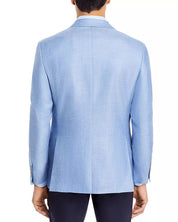Canali Mens Siena Herringbone Sport Coat Blazer EU 56 US 46R Light Blue