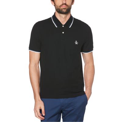 Original Penguin Men's Sticker Pete Pique Polo Shirt  True Black  Large