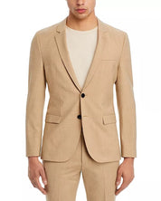 HUGO BOSS Mens Arti Melange Extra Slim Fit Suit Jacket Sport Coat 40R Tan Beige