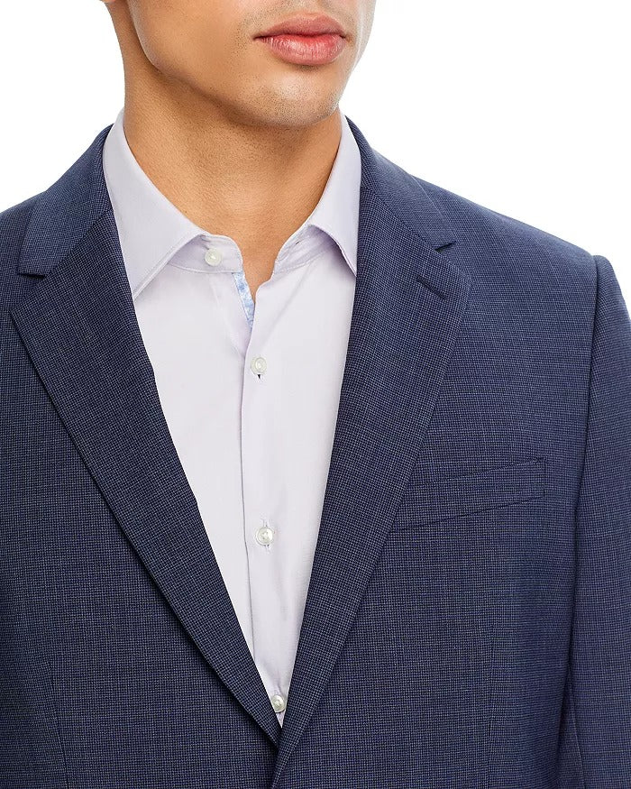 Theory Chambers Houndstooth Slim Fit Suit Jacket 44R Navy Blue Sport Coat