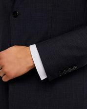 Theory Chambers Tonal Plaid Slim Fit Suit Jacket 38R Navy Blue Sport Coat