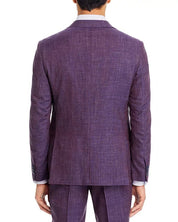 John Varvatos Star USA Mens Wool & Linen Melange Slim Fit Suit Jacket 40R Purple