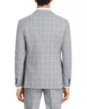 John Varvatos Star USA Mens Plaid Slim Fit Suit Jacket 38R Light Grey Sport Coat