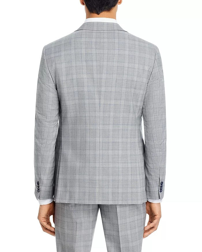 John Varvatos Star USA Mens Plaid Slim Fit Suit Jacket 38R Light Grey Sport Coat