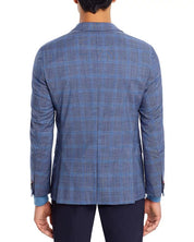 HUGO BOSS Mens Arti Plaid Extra Slim Fit Sport Coat Jacket 42L Blue Tonal Plaid