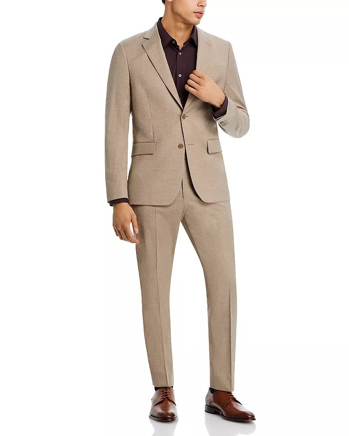 Paul Smith Mens Brierley Tailored Fit Suit 42L / 36W Light Brown Flat Pant
