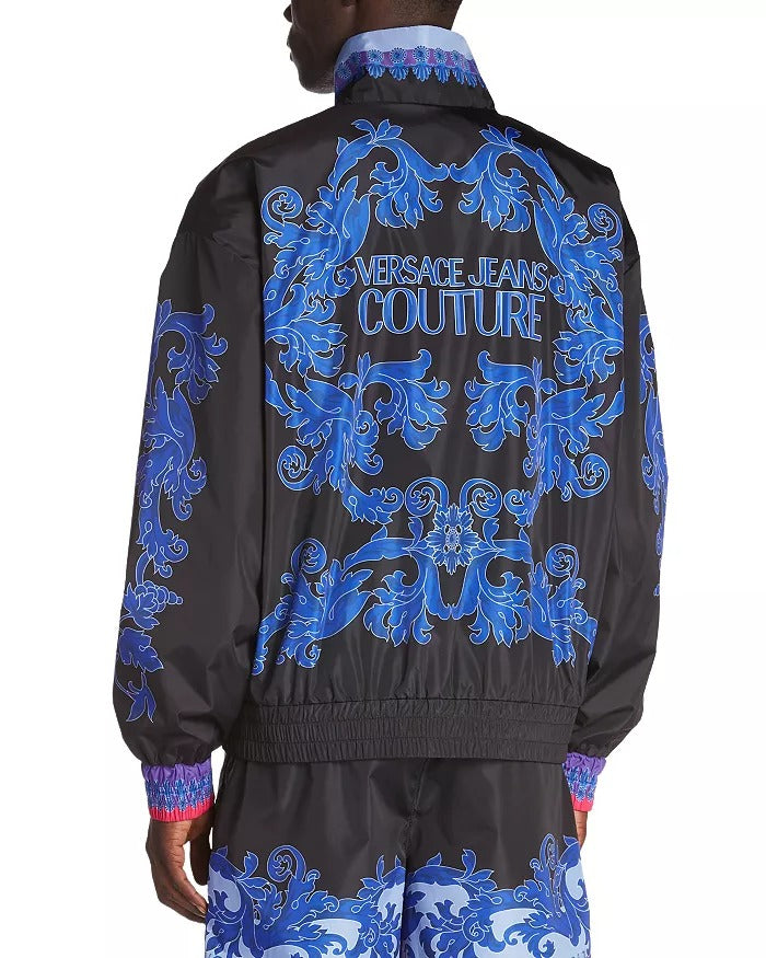 Versace Jeans Couture 50D Placed Animalier Full Zip Jacket EU 50 US 40 Black
