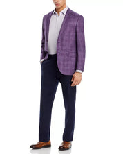 Jack Victor Conway Plaid Bamboo Regular Fit Sport Coat 42L Purple