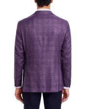 Jack Victor Mens Conway Plaid Regular Fit Sport Coat 40R Purple