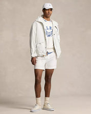 Polo Ralph Lauren Mens Twill Graphic Hooded Jacket Coat White Medium