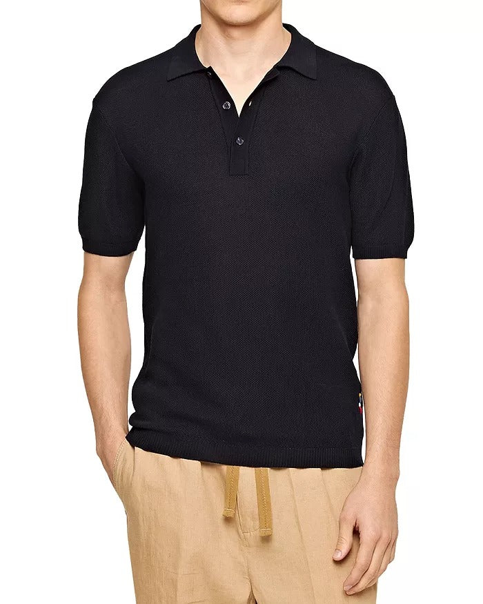 Orlebar Brown Mens Maranon Mercerized Cotton Polo Shirt Medium Navy Blue
