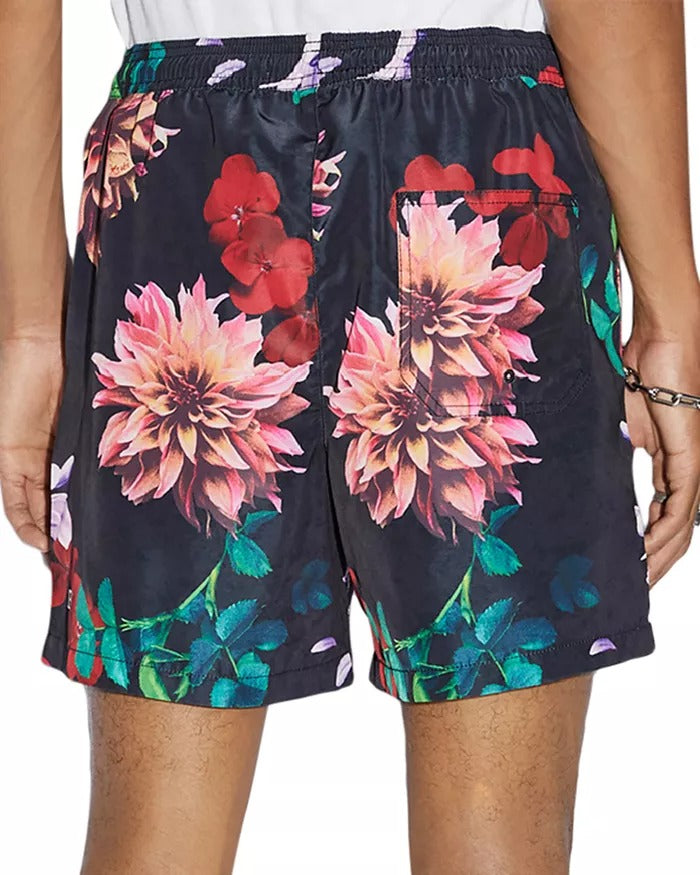 Ksubi Mens Regular fit Board Shorts Shorts XL 5 Inseam Black Floral