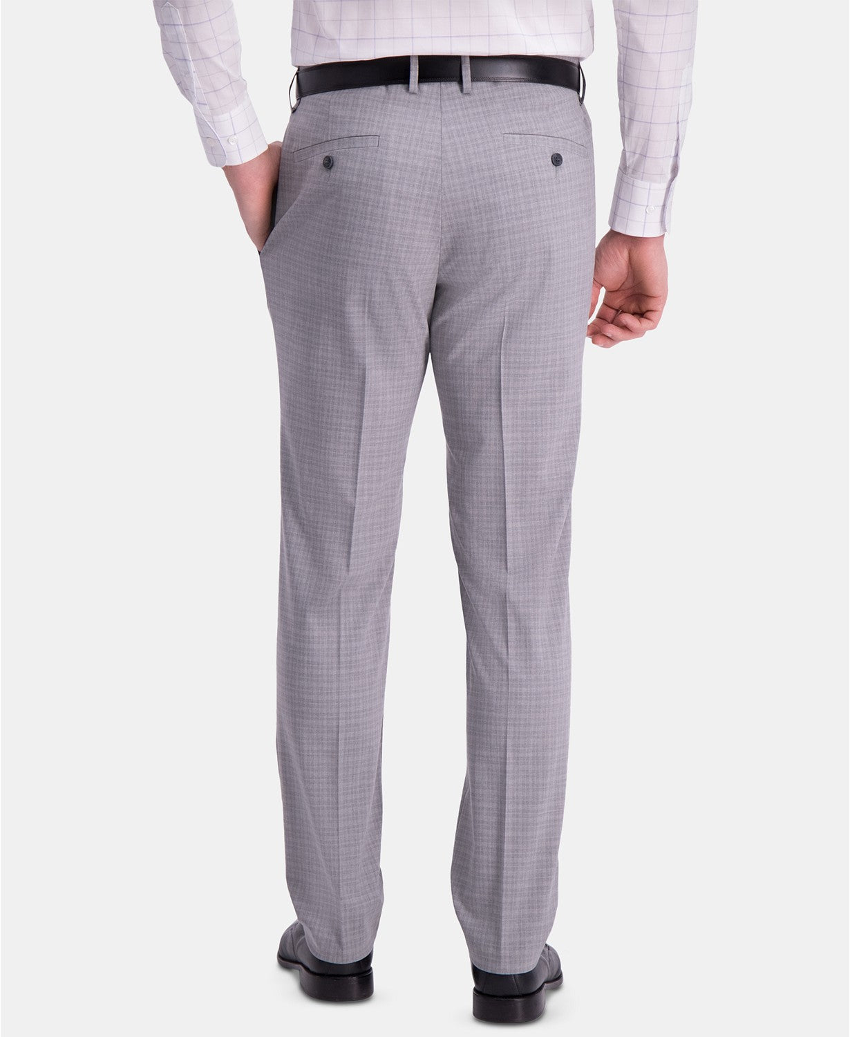 Kenneth Cole Mens Slim fit Dress Pants 36 / 30 Light Grey Check Stretch