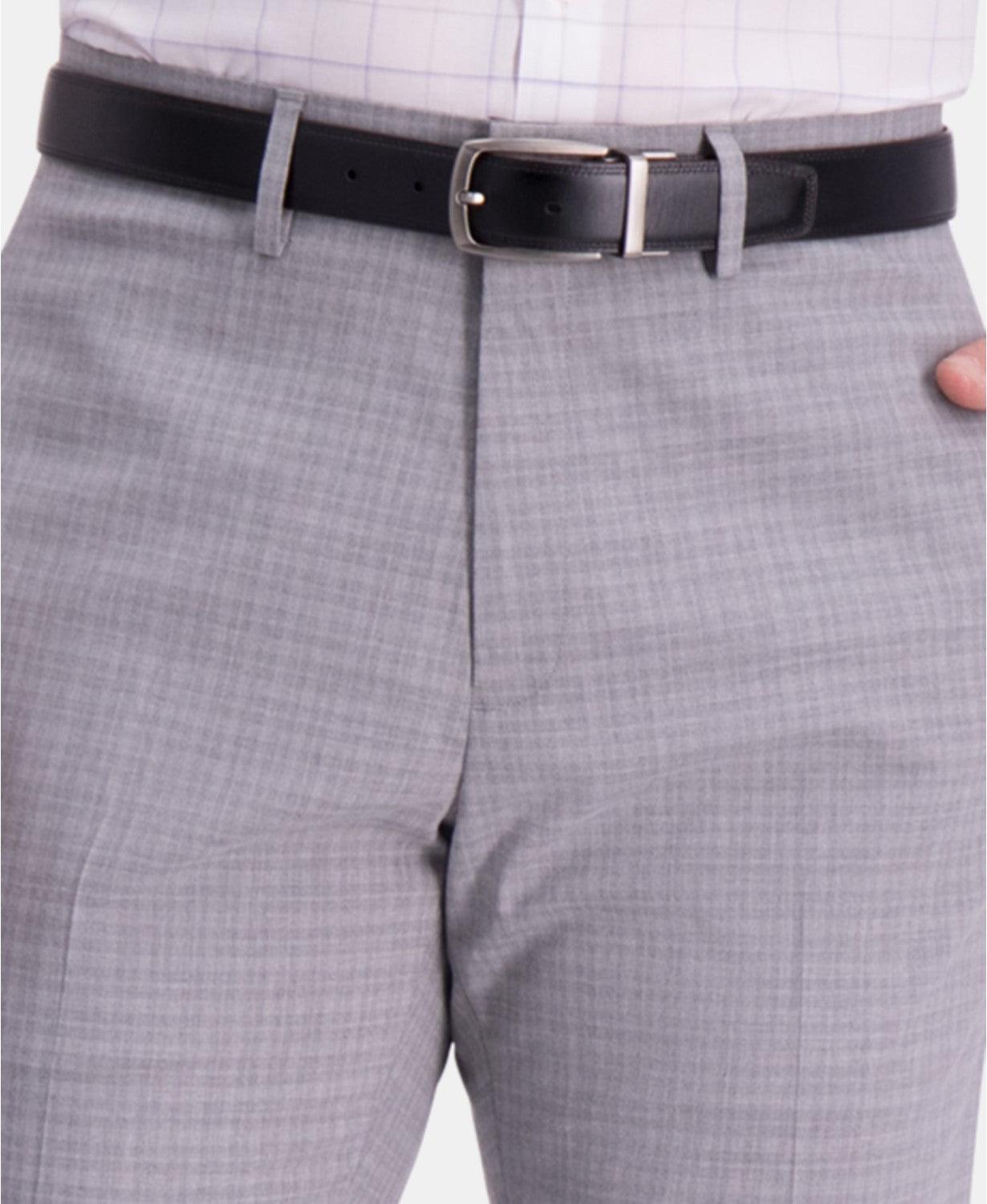 Kenneth Cole Mens Slim fit Dress Pants 36 / 34 Grey Check Stretch