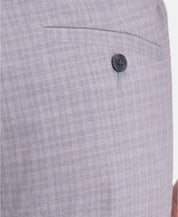 Kenneth Cole Mens Slim fit Dress Pants 36 / 30 Light Grey Plaid Stretch