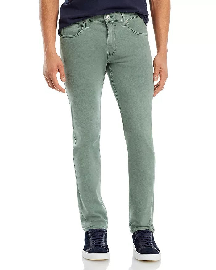 Paige Mens Slim fit Lennox Denim Jeans 36 / 34 Foggy Forest Green Solid