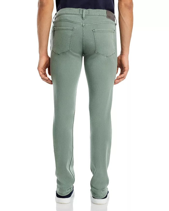 Paige Mens Slim fit Lennox Denim Jeans 36 / 34 Foggy Forest Green Solid