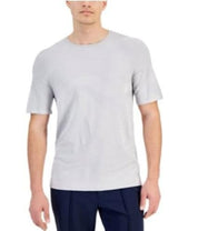 Alfani Mens Regular fit Short Sleeve T-Shirt Shirt Large Light Grey Solid