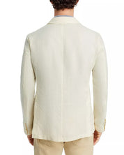 Canali Mens Garment Dyed Linen Unstructured Sport Coat EU 52 US 42R White Blazer