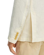 Canali Mens Garment Dyed Linen Unstructured Sport Coat EU 52 US 42R White Blazer