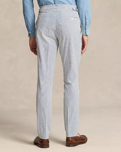 Polo Ralph Lauren Mens Pleated Seersucker Suit Dress Pants Blue White 38 x 34