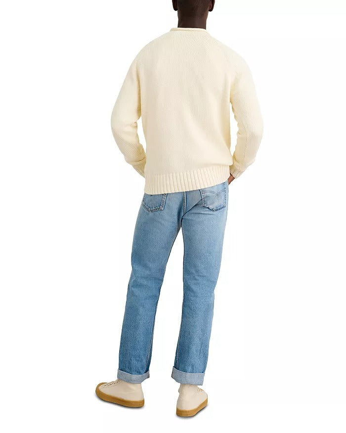 Alex Mill Mens Regular fit Long Sleeve Crewneck Sweater Medium Roll Neck White