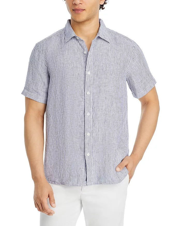 Vineyard Vines Mens Regular fit Short Sleeve Button-Up Shirt Large Blue Striped