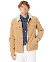 Levis Mens Fleece-Lined Corduroy Trucker Jacket Tan 2XL