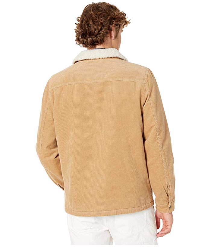 Levis Mens Fleece-Lined Corduroy Trucker Jacket Tan 2XL