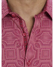 Robert Graham Voyage Classic Fit Short Sleeve Button Shirt Large Pink