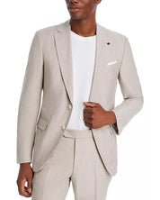 Hugo Boss Men's Micro-Patterned Slim-Fit Blazer Sport Coat 44R Beige Tan