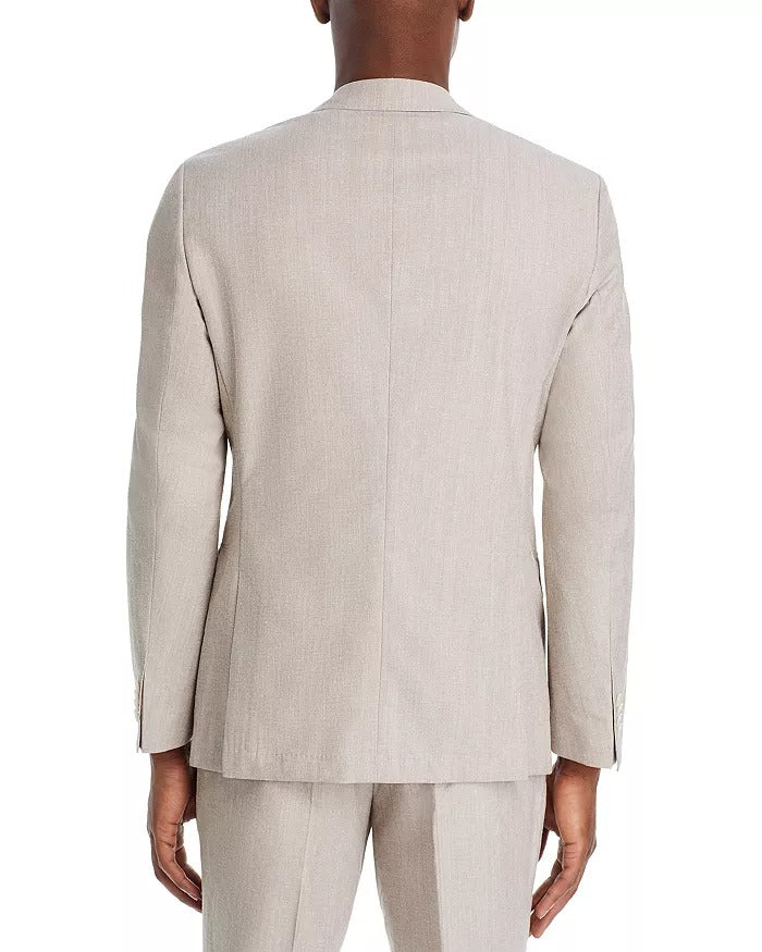 Hugo Boss Men's Micro-Patterned Slim-Fit Blazer Sport Coat 44R Beige Tan