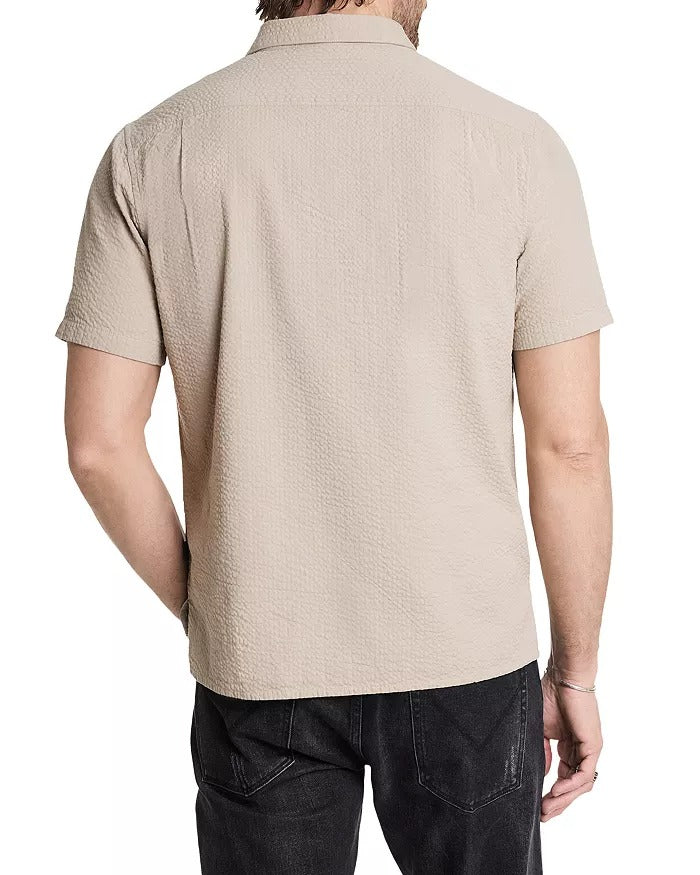 John Varvatos Mens Regular fit Short Sleeve Polo Shirt Large Grey Solid