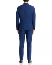 Hugo Boss Mens Slim fit Wool 2 Piece Suit 38 R Pants Waist 32 Blue Solid