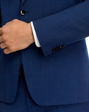Hugo Boss Mens Slim fit Wool 2 Piece Suit 38 R Pants Waist 32 Blue Solid