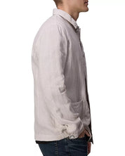 Rag & Bone Mens Regular fit Button Down Chore Coat 38 R Light Grey Solid