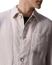 Rag & Bone Mens Regular fit Button Down Chore Coat 38 R Light Grey Solid