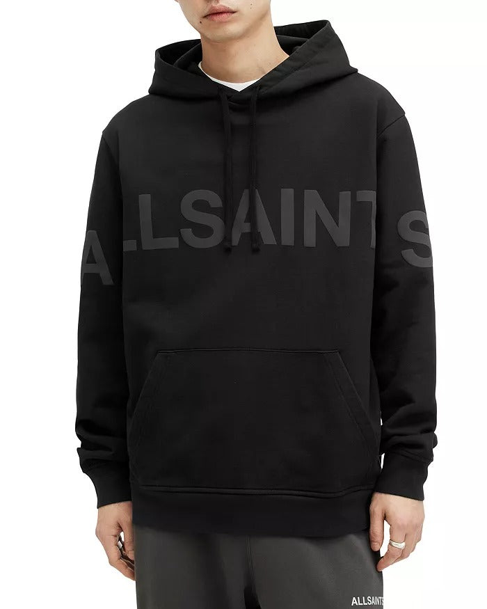 ALL SAINTS Mens Logo Graphic Hoodie Sweatshirt XS Extra Small Black