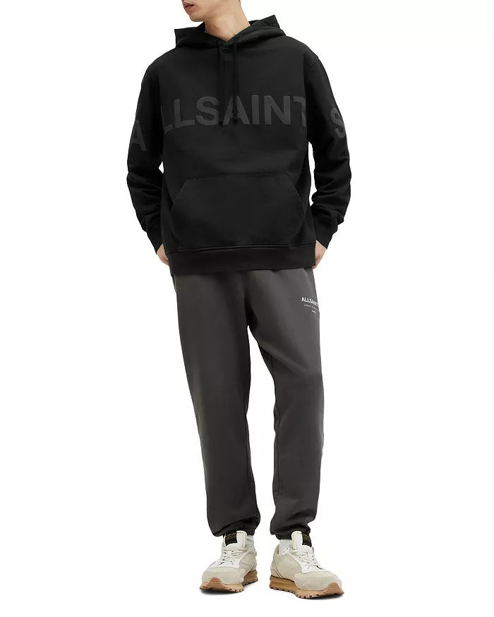 ALL SAINTS Mens Logo Graphic Hoodie Sweatshirt XS Extra Small Black